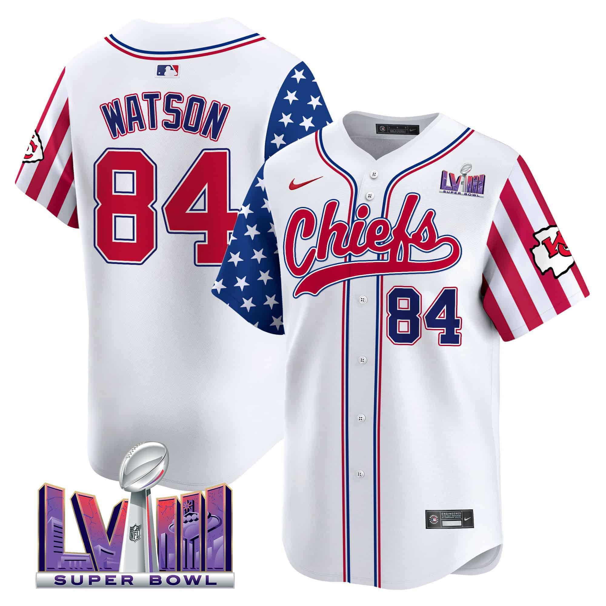 Men Kansas City Chiefs #84 Watson White 2024 Nike Independence Day Vapor Premier Limited NFL Jersey